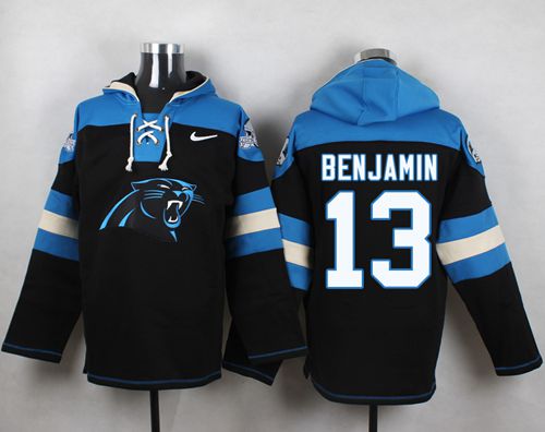 Nike Panthers #13 Kelvin Benjamin Black Player Pullover NFL Hoodie - Click Image to Close